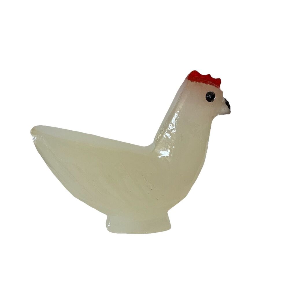 Milky White Quartz Farmyard Chicken Hen  Figurine